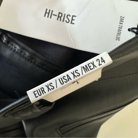 ZARA faux leather Legging Collection high rise black XS rock matrix goth metal - Picture 11 of 16